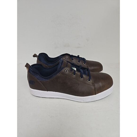 Skechers Men's Steel Toe Steel Plate Skate Safety Work Shoes 99999070 Brown 14M - Picture 2 of 10